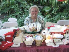 Heather D'Albenas and craft items display