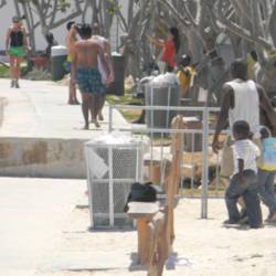 People enjoying Saunders Beach