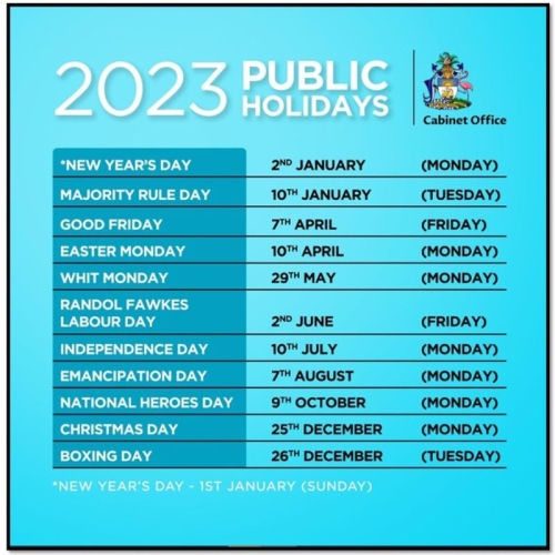 Bahamas Public Holidays 2023   Tall Blog 500x500 